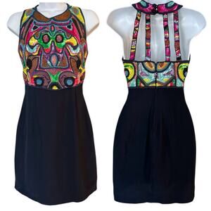 Mara Hoffman VTG Beaded Halter Bodice Mini Dress Women's 42/ US6 Cocktail Party